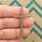 bronze cross charms bulk