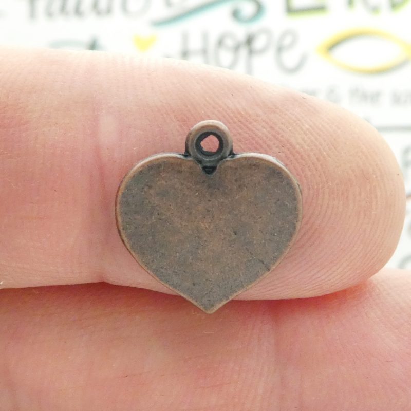 8 Heart with Baby Footprints Charm Copper 15x14mm by TIJC SP1533 - Image 5