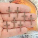 copper cross charms bulk