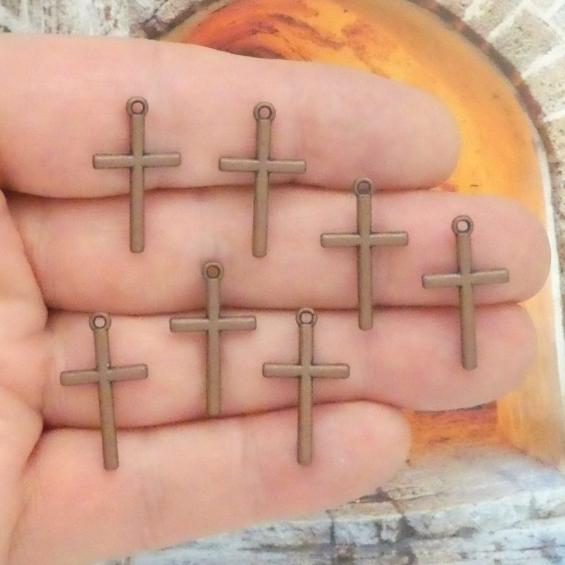copper cross charms bulk