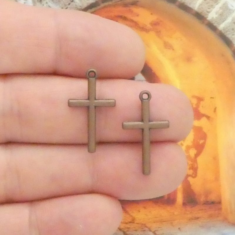copper cross charms for earrings