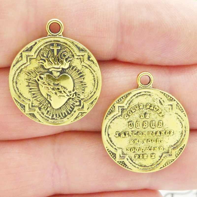 Gold Sacred Heart Charm