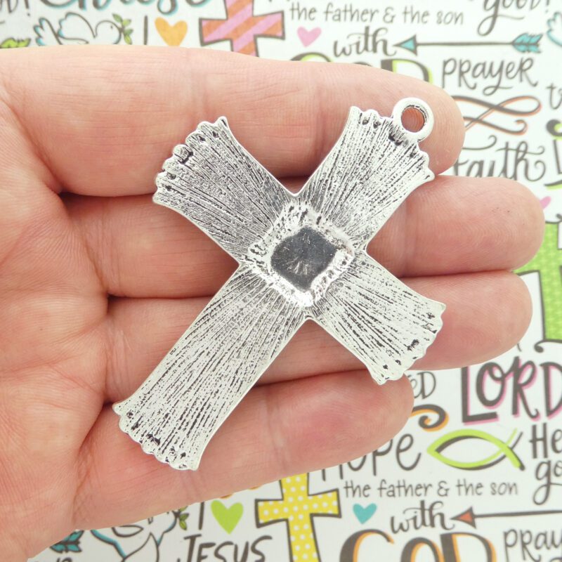 1 Turquoise Cross Charm Pendant Silver SP1624 - Image 3