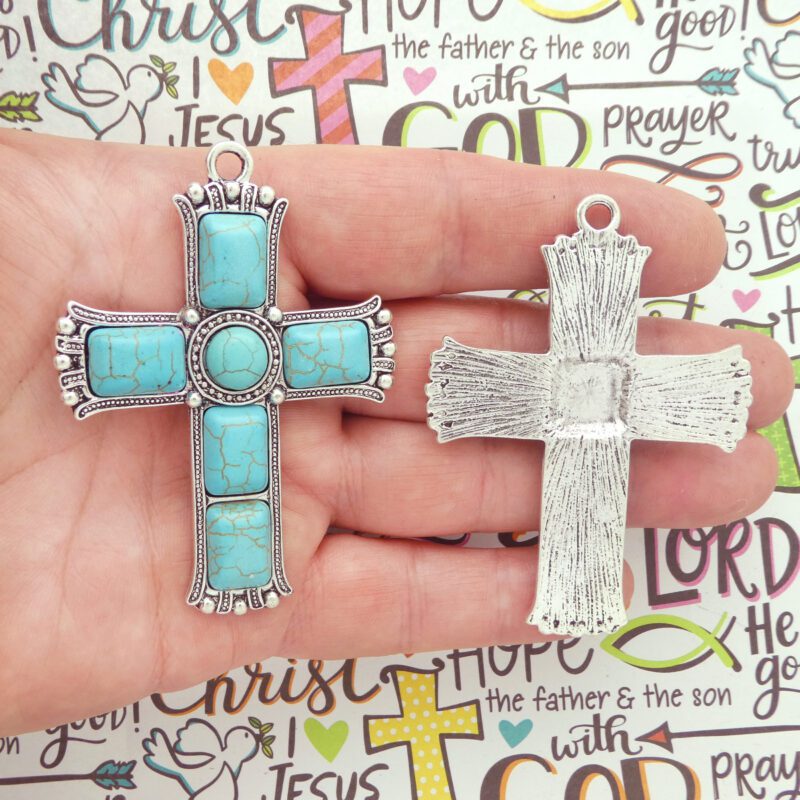 large turquoise cross pendants bulk