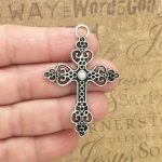 Filigree Cross Pendants for Jewelry Making