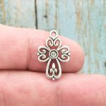 small silver cross charms bulk
