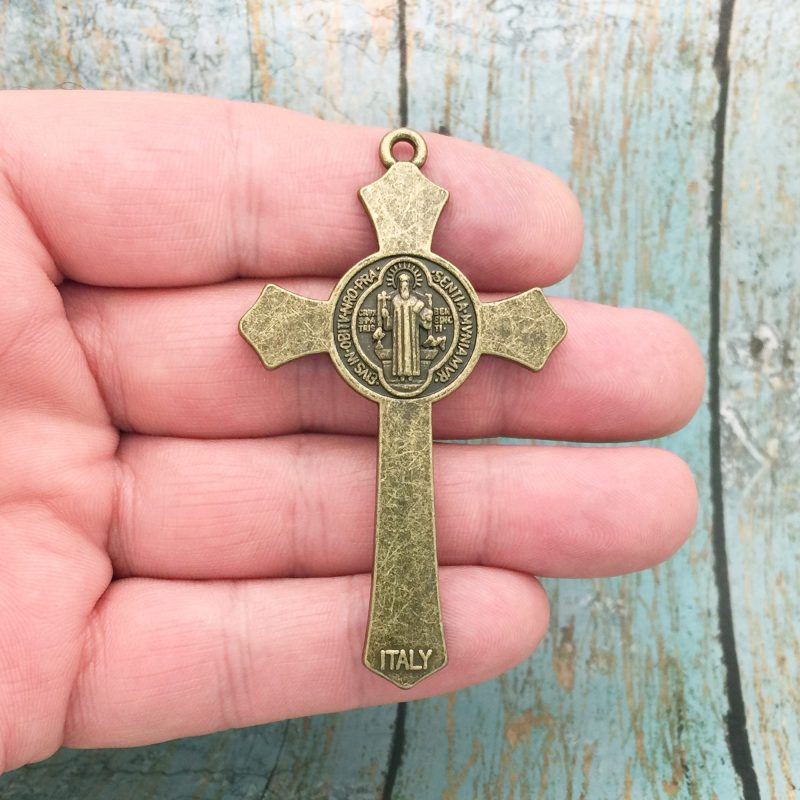 1 St Benedict Crucifix Cross Charm Bronze by TIJC SP1701 - Image 2
