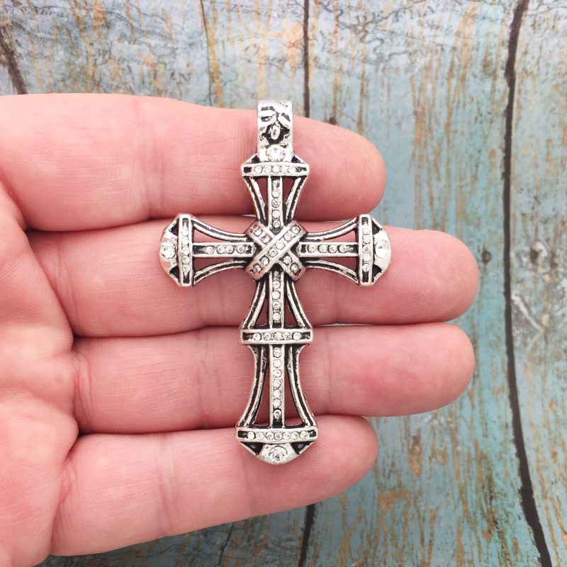 Crystal Cross Charm Pendant
