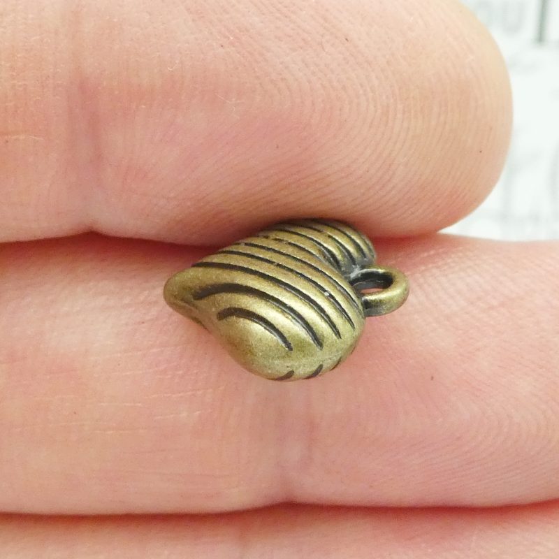 4 Bronze Puffy Heart Charm by TIJC SP1780 - Image 3