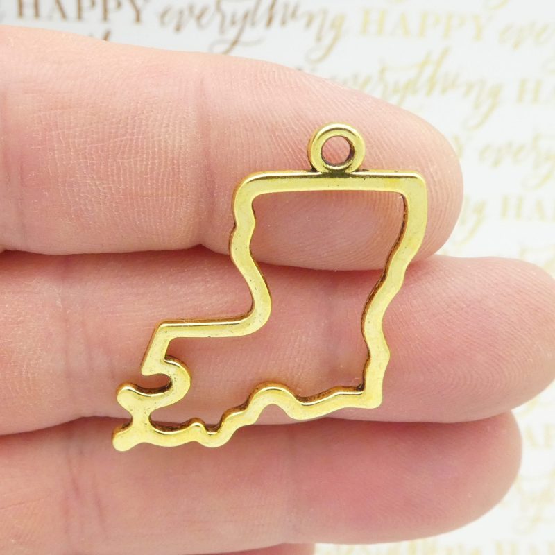 BULK 20 Louisiana State Charms Gold by TIJC SP1786B - Image 2