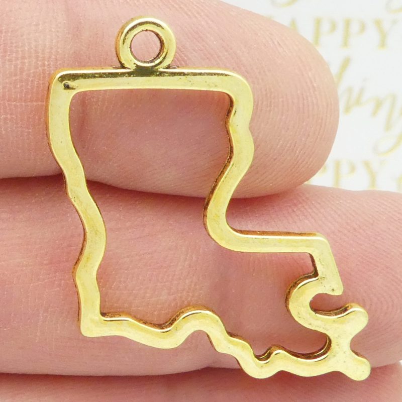 BULK 20 Louisiana State Charms Gold by TIJC SP1786B - Image 4