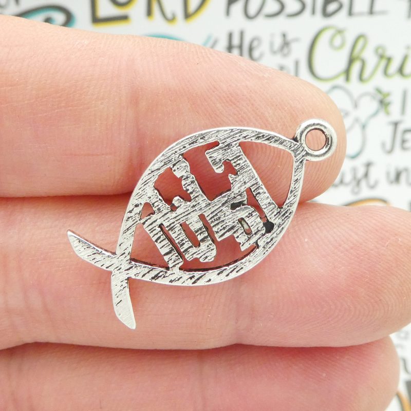 5 Faith Charm Fish Symbol Silver by TIJC SP1806 - Image 3