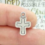 silver cross charm