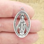 Bulk 12 Mother Mary Miraculous Medals Silver by TIJC SP1823B