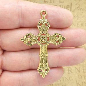 gold cross pendants for jewelry making