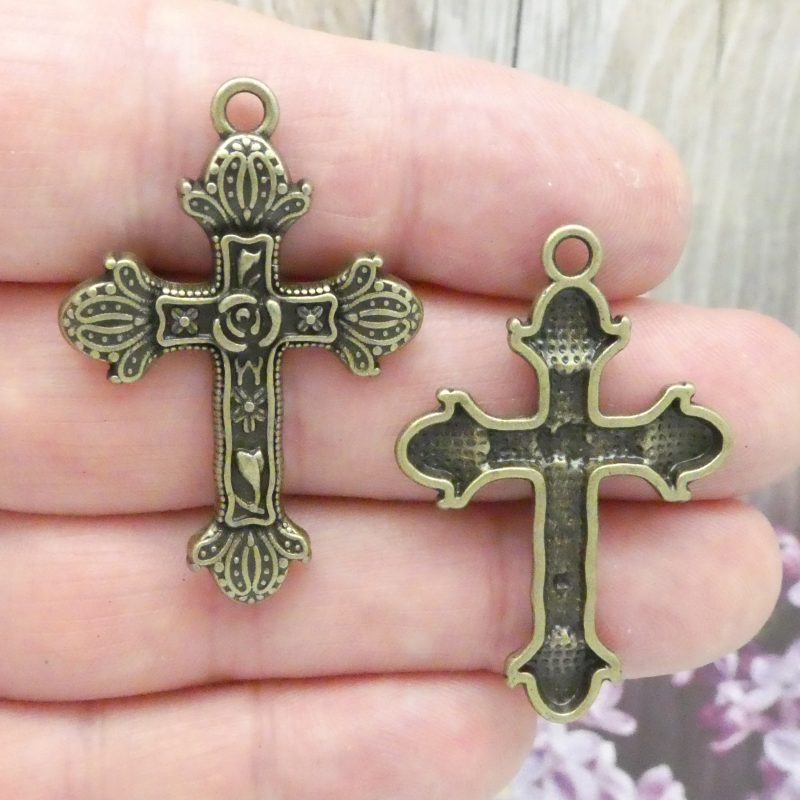 Rose Cross Charms Wholesale