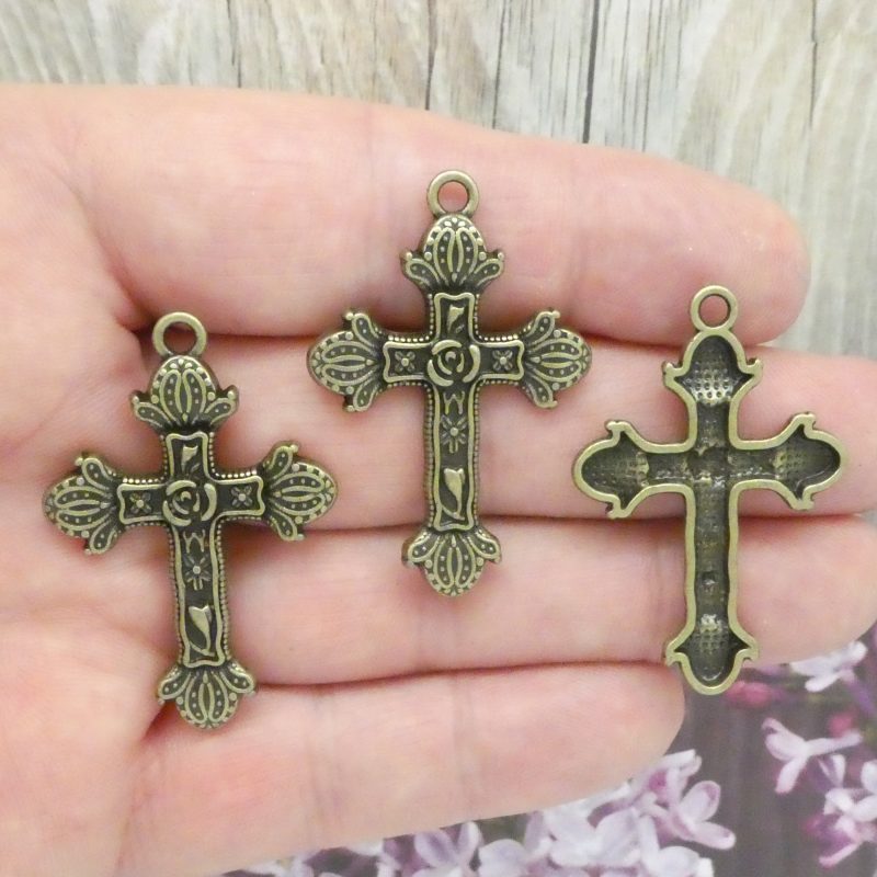 Rose Cross Charms Wholesale