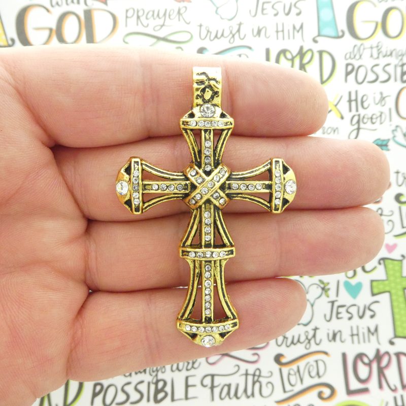 crystal cross charm