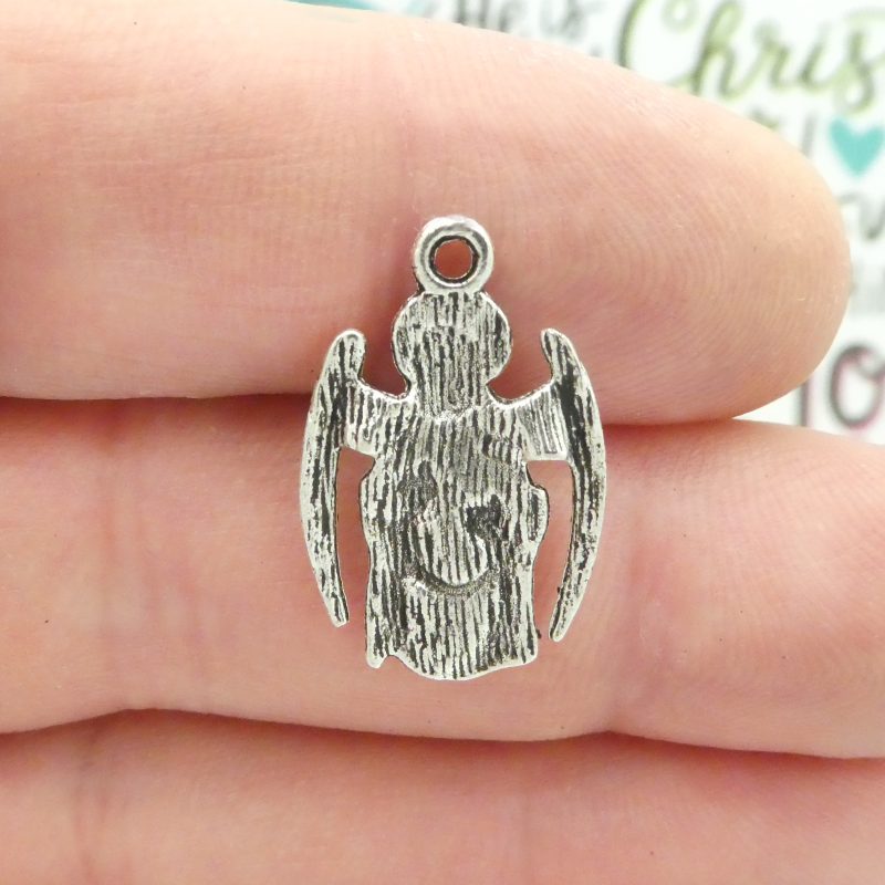 BULK 30 Guardian Angel Charm Silver 23x15mm by TIJC SP1889B - Image 3