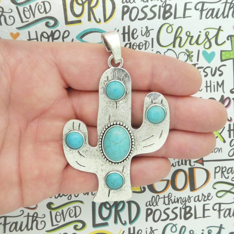 turquoise cactus pendants wholesale