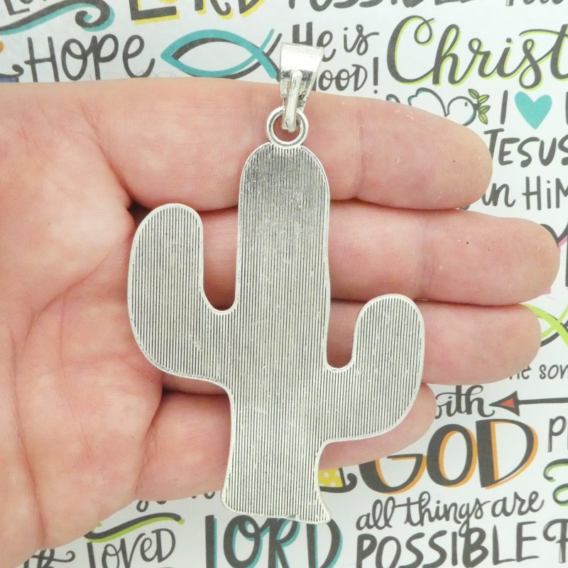 silver cactus pendant