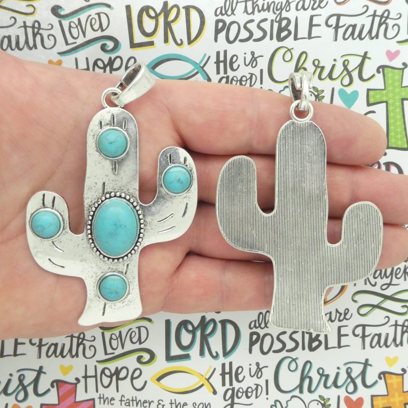 turquoise cactus pendants bulk
