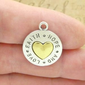 Faith Hope Love Charms for Jewelry Making