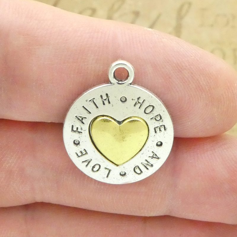 Faith Hope Love Charms for Jewelry Making