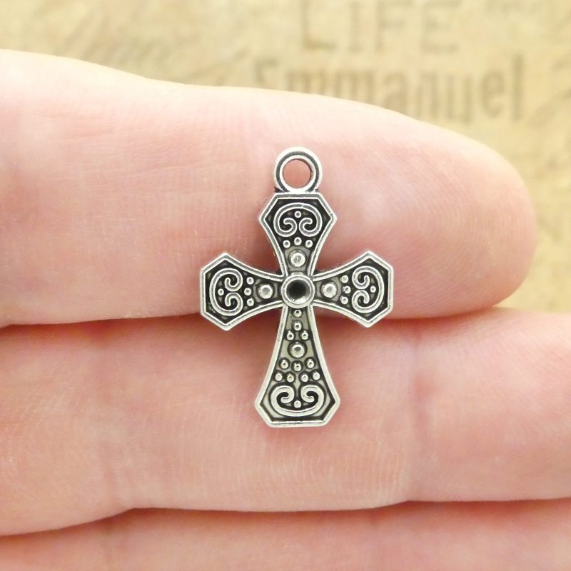 small cross charms for jewelry making
