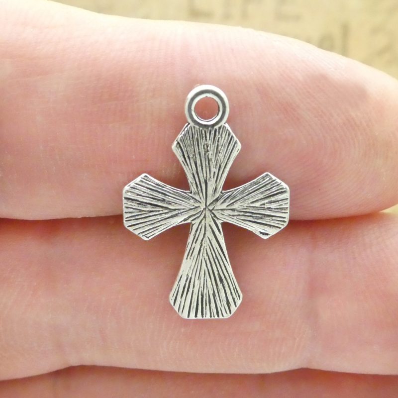 10 Silver Cross Charm Pendant Small by TIJC SP1904 - Image 5