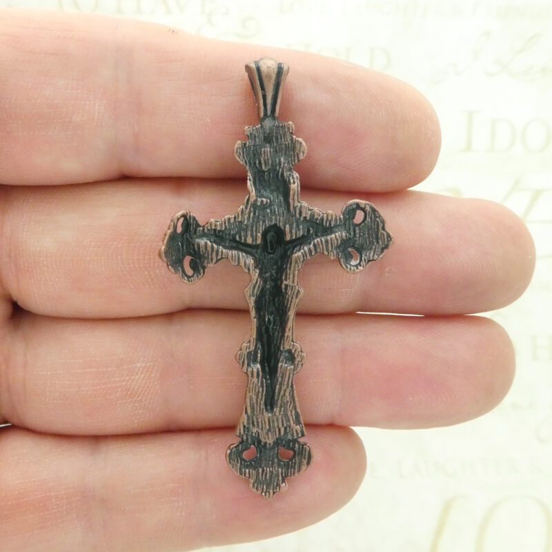 BULK 8 Copper Crucifix Cross Charm Rosary Parts by TIJC SP1911B - Image 3