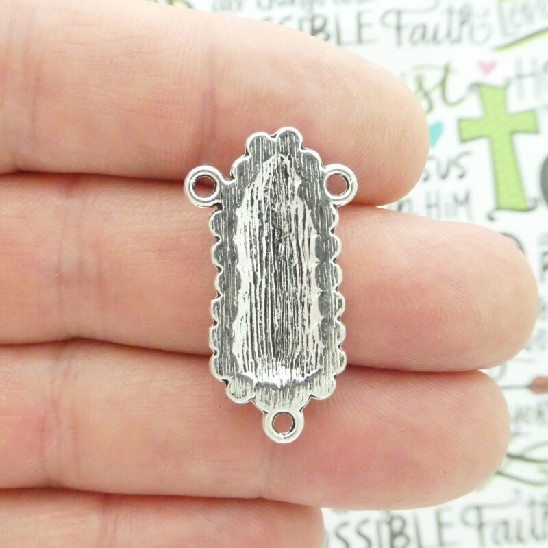 1 Silver Our Lady of Guadalupe Rosary Parts with Crystal by TIJC SP1967 - Image 5