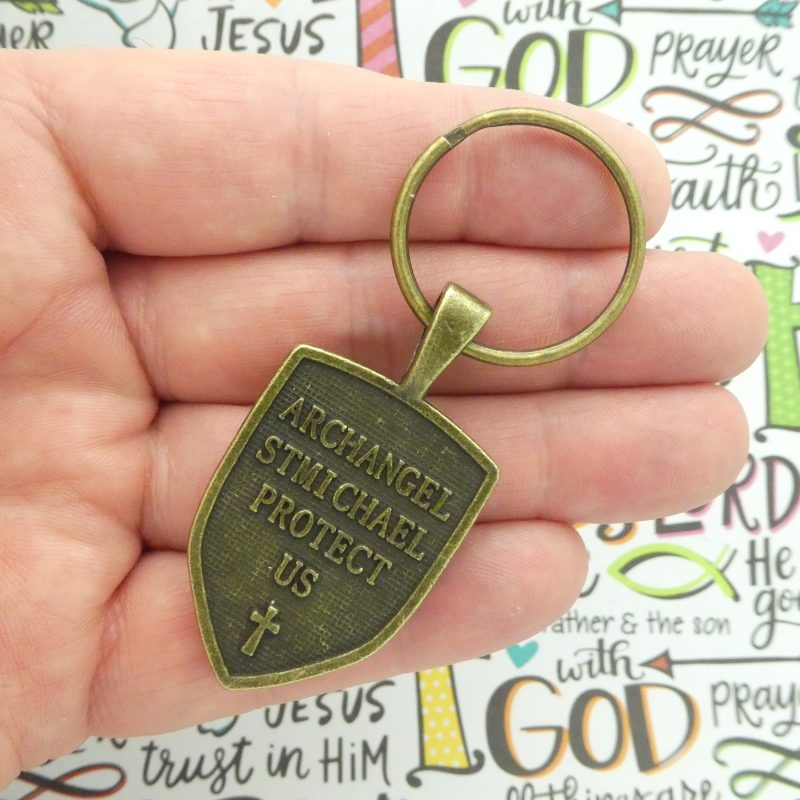 1 Bronze St Michael Keychain by TIJC SP1988K - Image 4