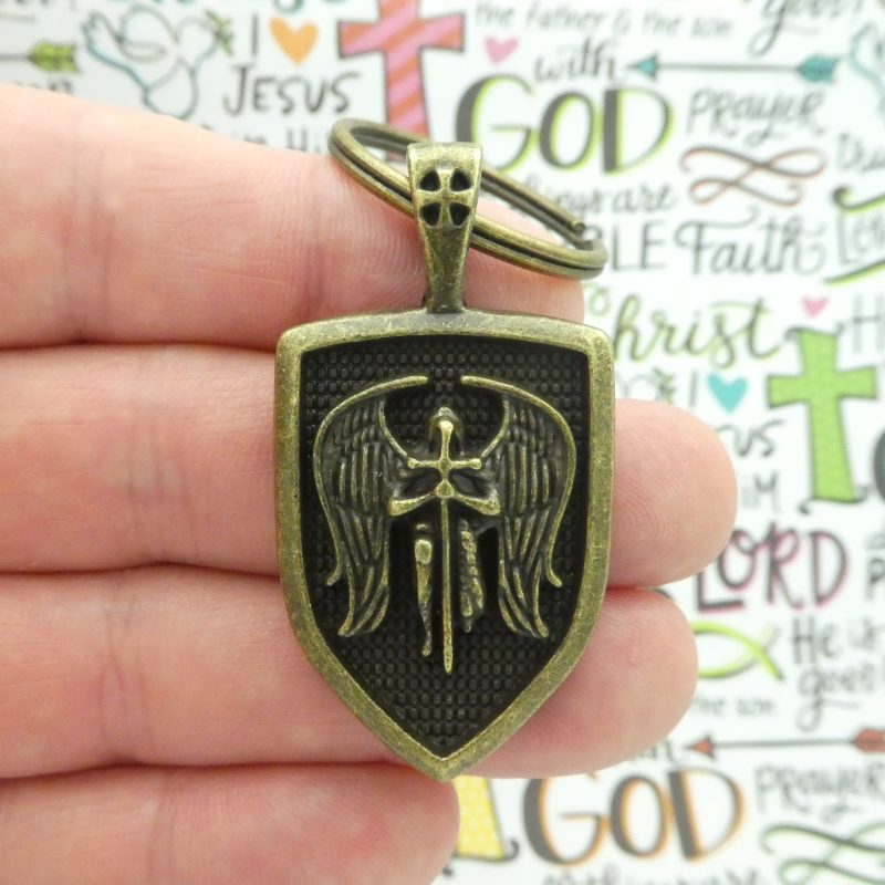 1 Bronze St Michael Keychain by TIJC SP1988K - Image 3