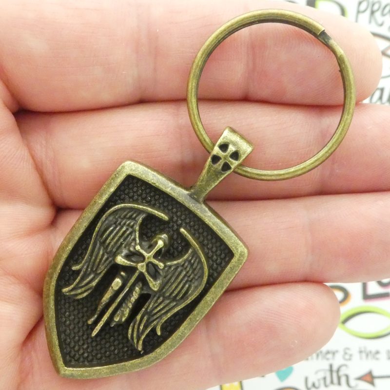 1 Bronze St Michael Keychain by TIJC SP1988K - Image 2