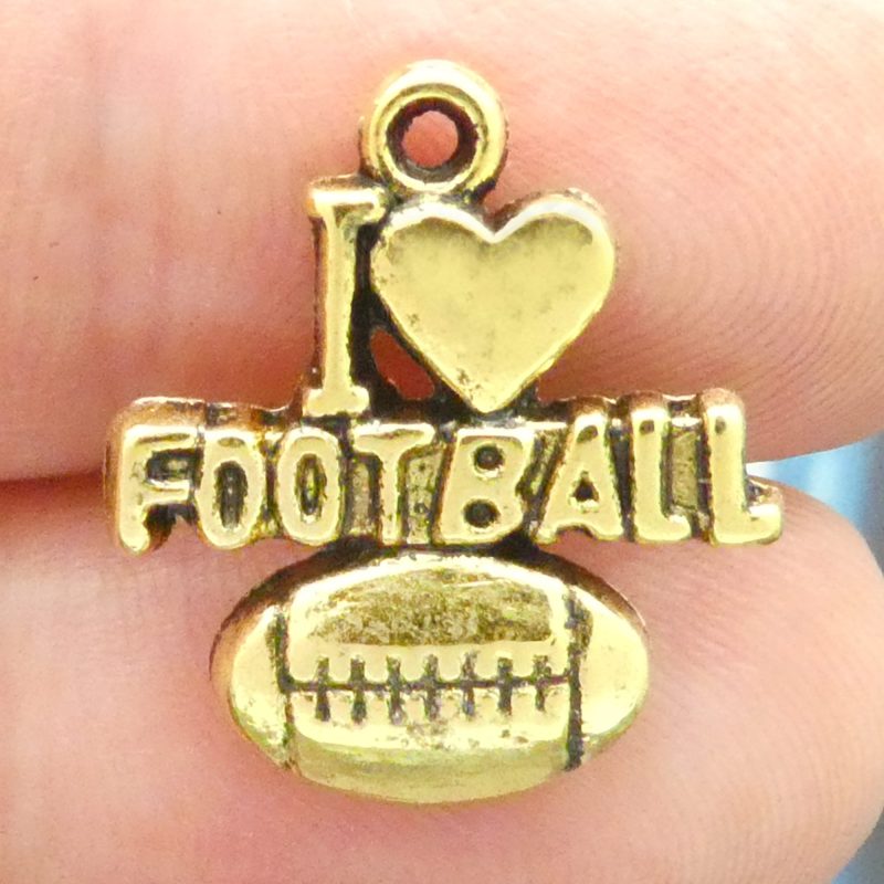 I Love Football Charm