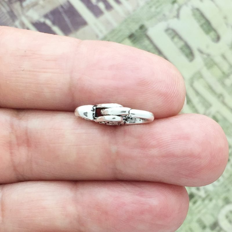 BULK 9 Silver Heart Lobster Clasp Findings by TIJC SPLOB001B - Image 2
