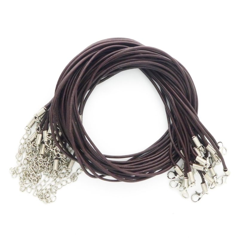 BULK 20 pcs 17 Inch Dark Brown Leather Necklace 2mm Diameter by TIJC LCBR17B