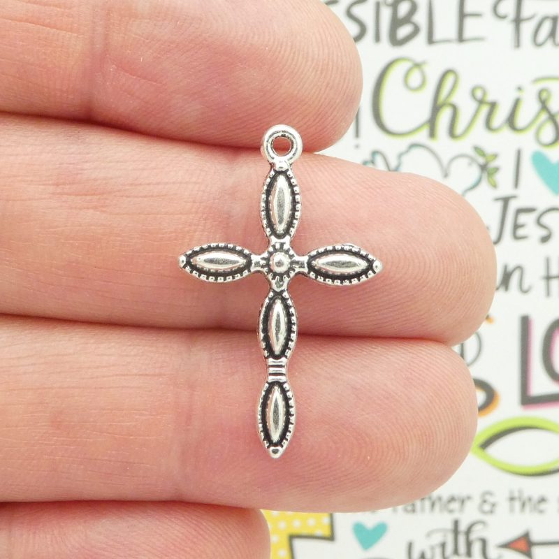 silver cross charms for jewelry making
