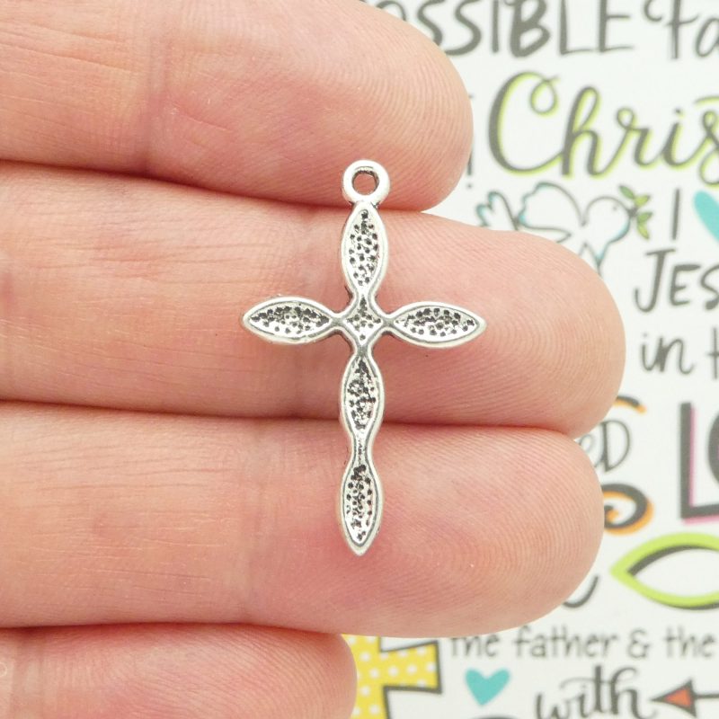 12 Silver Cross Charm Pendant by TIJC SP0003 - Image 4