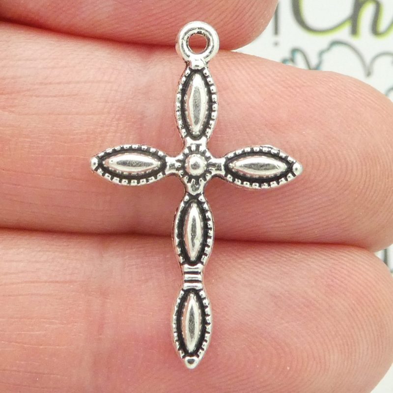 silver cross charm