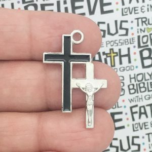 5 Silver Crucifix Cross Charm Pendant by TIJC SP0005