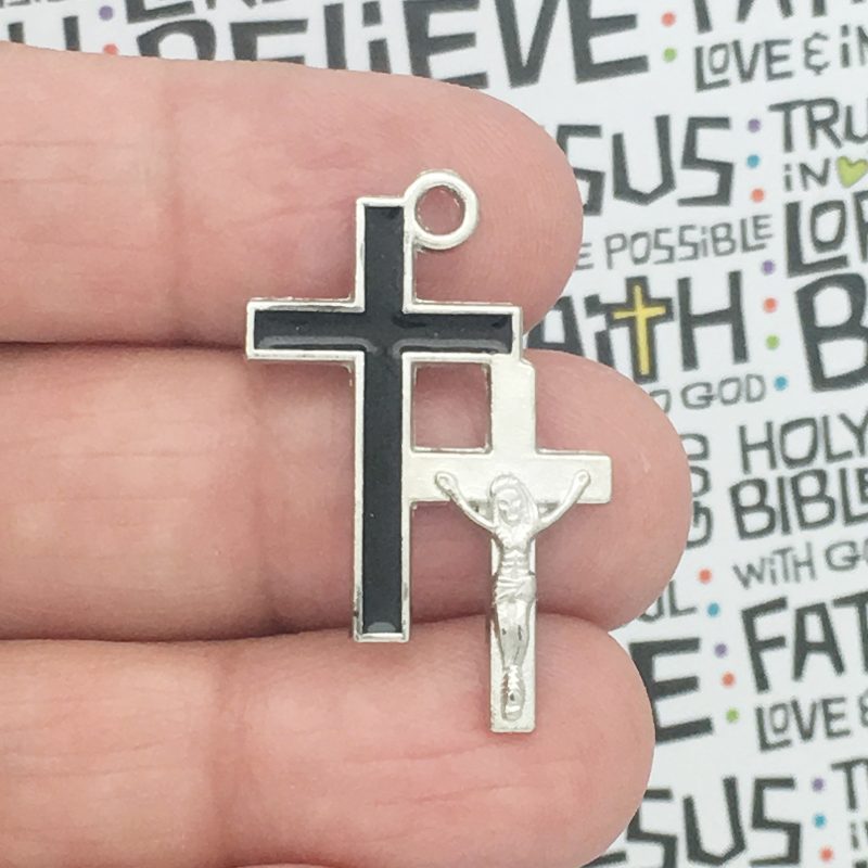5 Silver Crucifix Cross Charm Pendant by TIJC SP0005