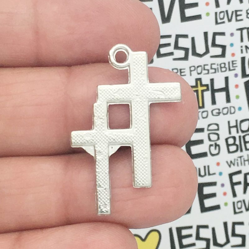 5 Silver Crucifix Cross Charm Pendant by TIJC SP0005 - Image 3