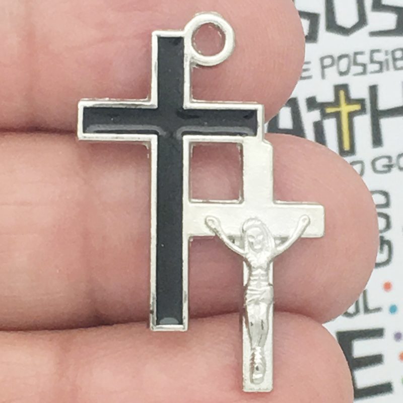 Silver Crucifix Cross Charm