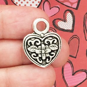 flower heart charms wholesale