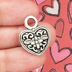 flower heart charms bulk