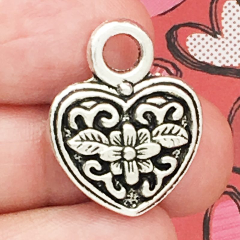 flower heart charms for Jewelry Making
