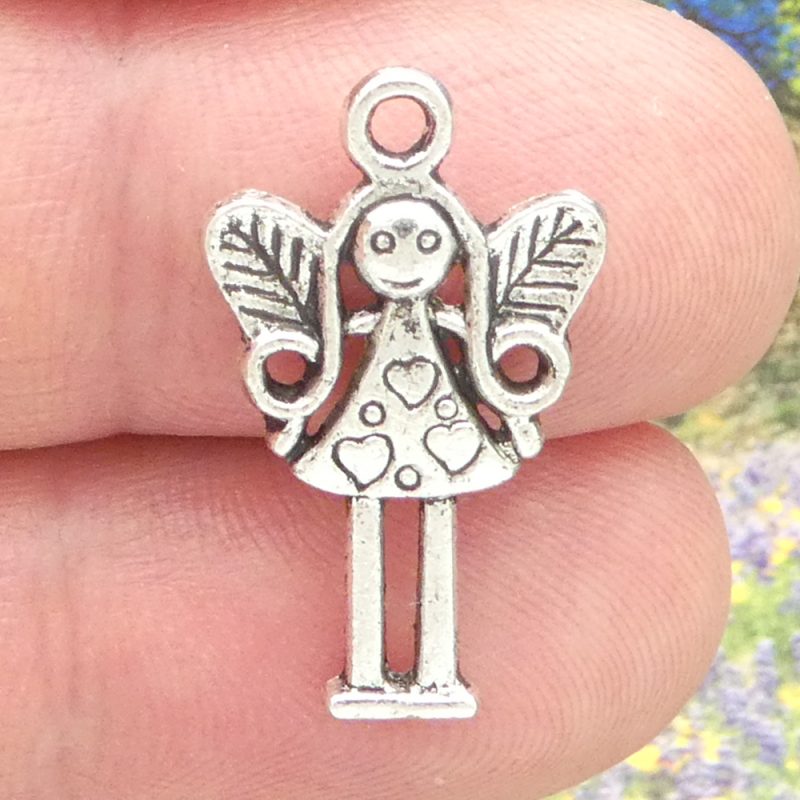 Silver Fairy Charms for Jewelry Making