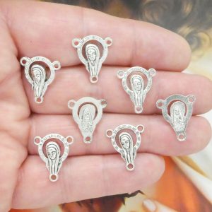 BULK 40 Virgin Mary Silver Rosary Centerpieces by TIJC SP0035B